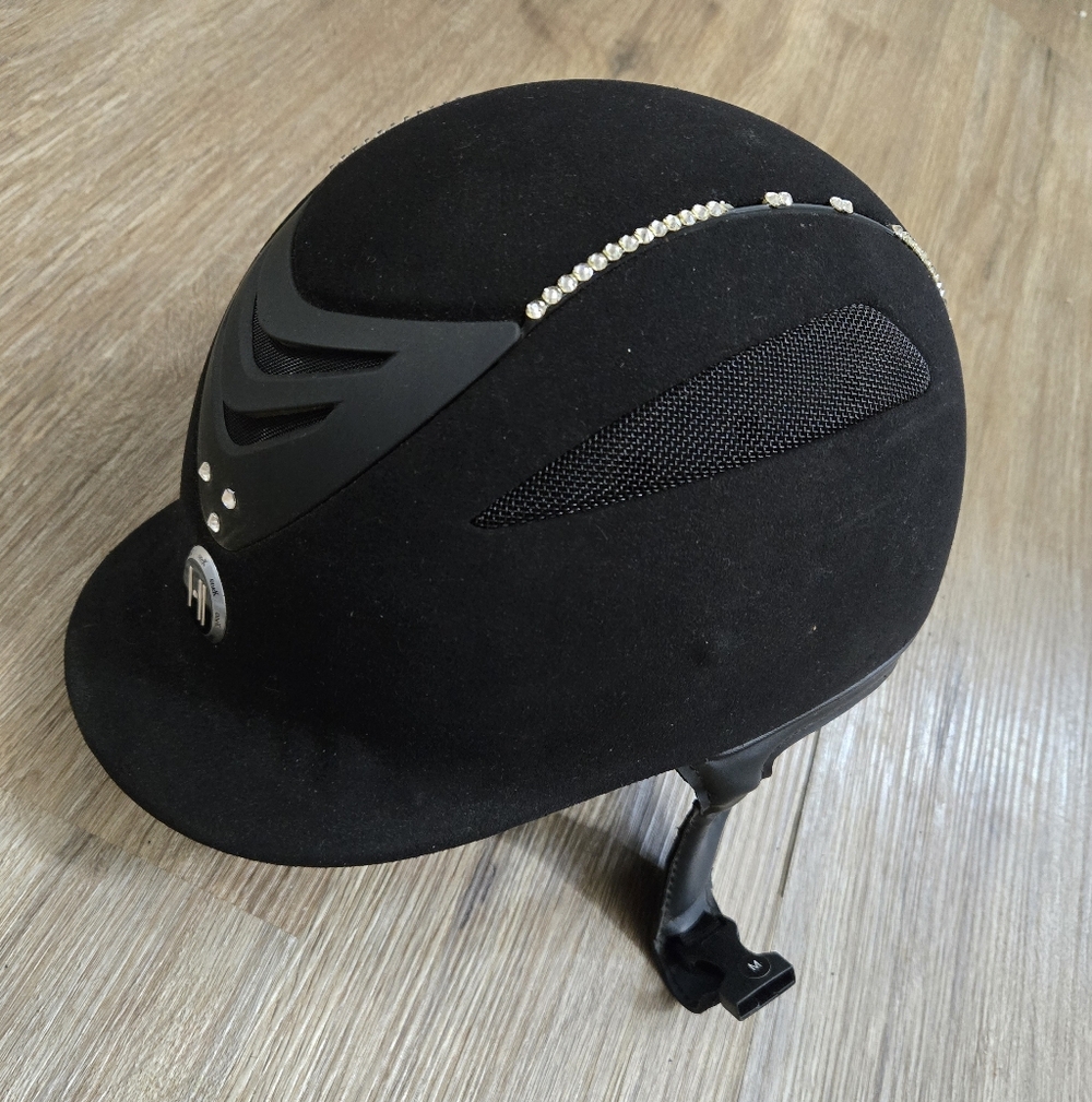 One K Women's Defender Suede and Swarovski Stones Helmet Black M